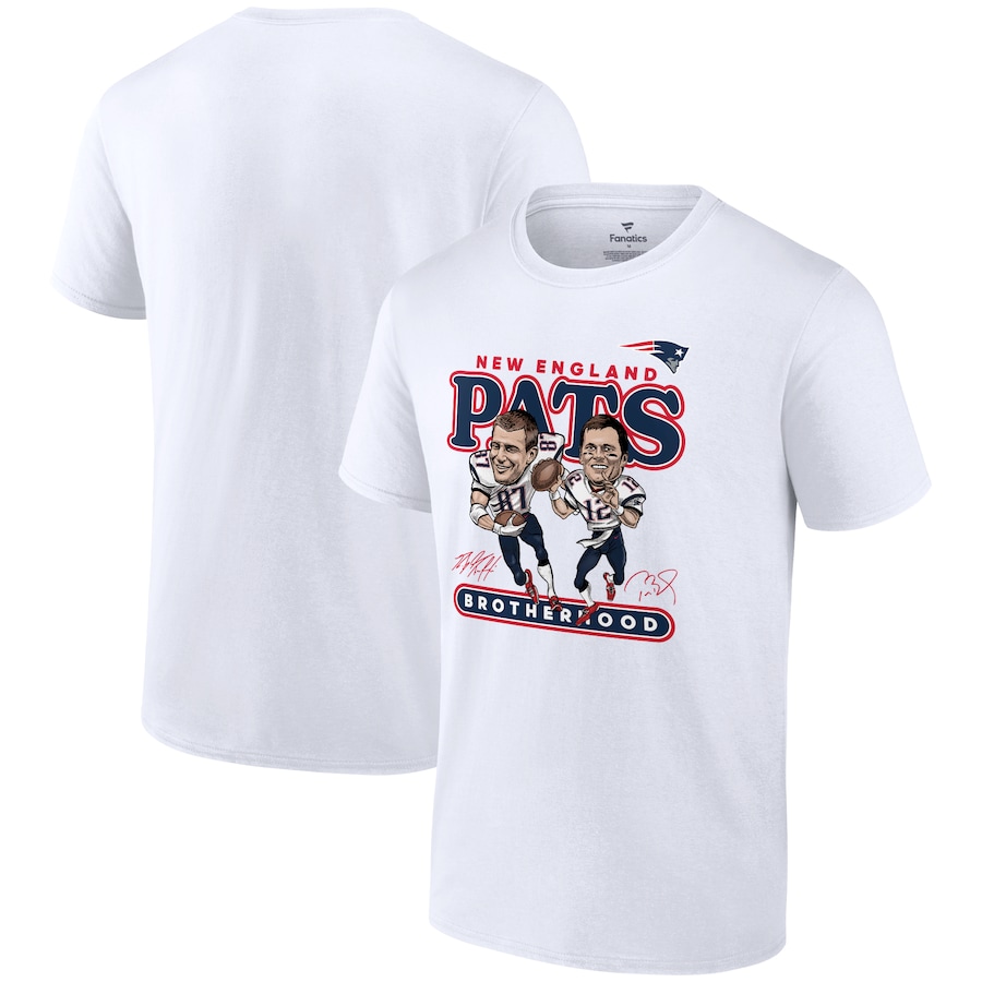New England Patriots Rob Gronkowski & Tom Brady White Duo T-Shirt - Man