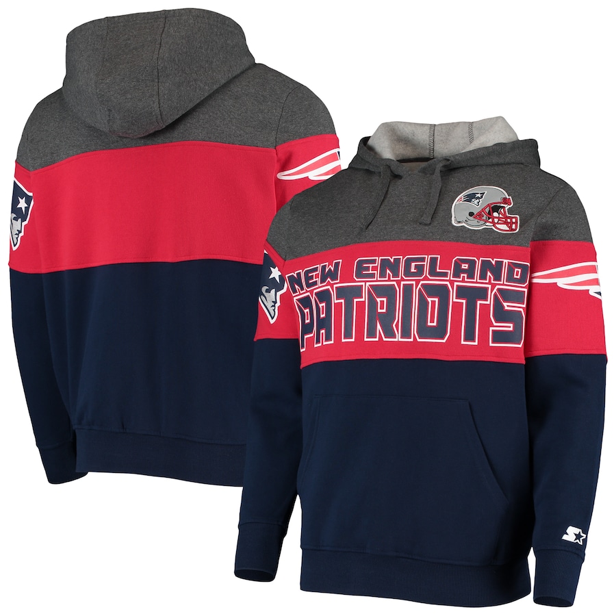 New England Patriots Starter Heathered Gray/Red Extreme Fireballer Pullover Hoodie - Man New England Patriots Starter Heathered Gray/Red Extreme Fireballer Pullover Hoodie - Man