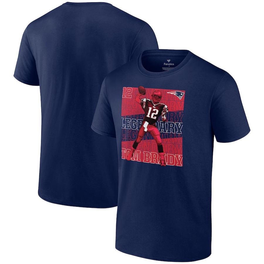 New England Patriots Tom Brady Navy Legendary T-Shirt - Man New England Patriots Tom Brady Navy Legendary T-Shirt - Man