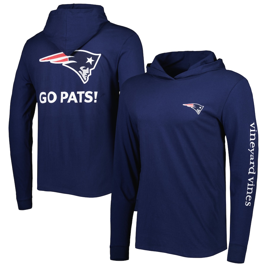 New England Patriots Vineyard Vines Navy Local Long Sleeve Hoodie T-Shirt - Man New England Patriots Vineyard Vines Navy Local Long Sleeve Hoodie T-Shirt - Man
