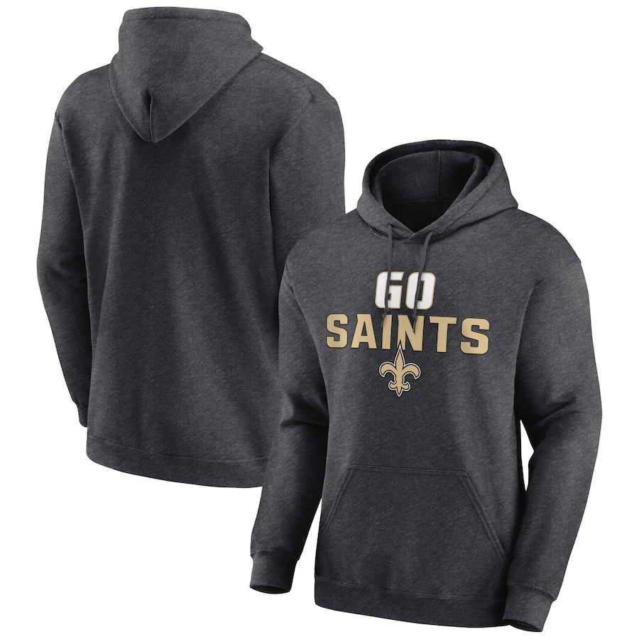 New Orleans Saints Charcoal Victory Earned Pullover Hoodie - Man New Orleans Saints Charcoal Victory Earned Pullover Hoodie - Man