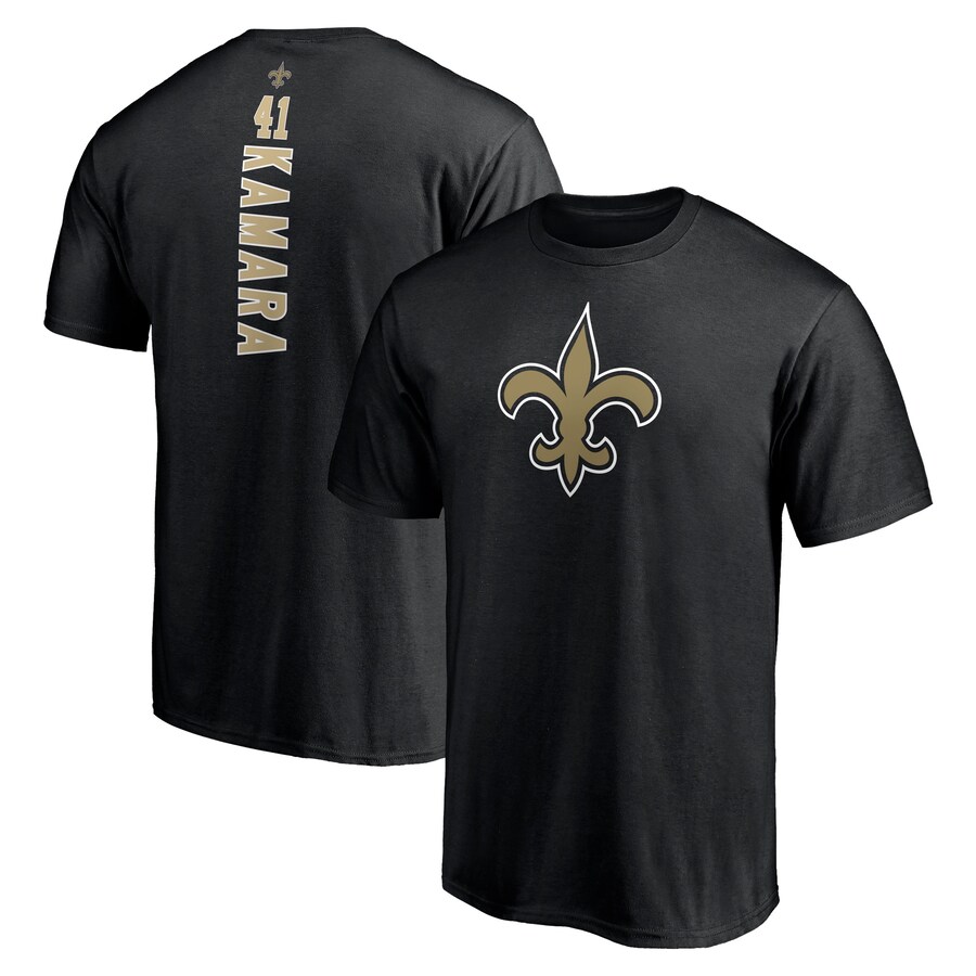 New Orleans Saints Alvin Kamara Black Playmaker T-Shirt - Man New Orleans Saints Alvin Kamara Black Playmaker T-Shirt - Man