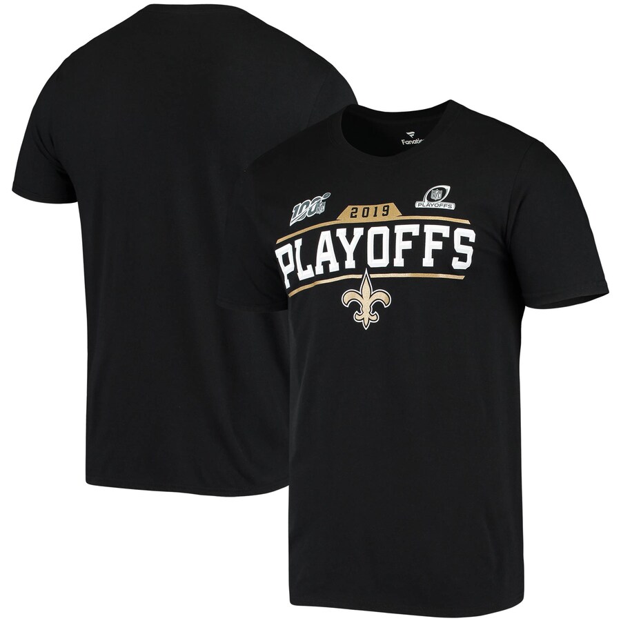 New Orleans Saints Black 2019 NFL Playoffs Chip Shot T-Shirt - Man New Orleans Saints Black 2019 NFL Playoffs Chip Shot T-Shirt - Man