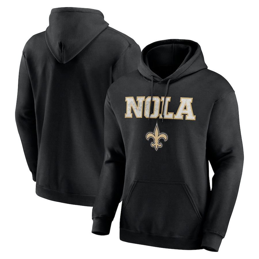 New Orleans Saints Black Scoreboard Pullover Hoodie - Man New Orleans Saints Black Scoreboard Pullover Hoodie - Man