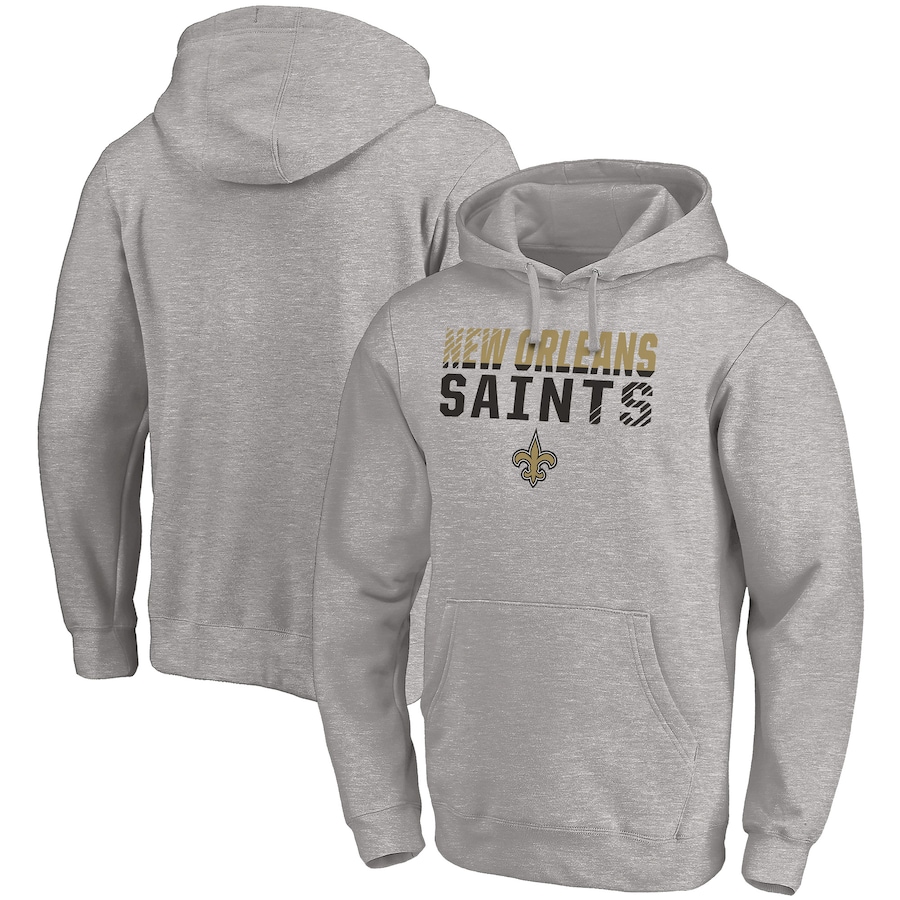 New Orleans Saints Heather Gray Fade Out Fitted Pullover Hoodie - Man New Orleans Saints Heather Gray Fade Out Fitted Pullover Hoodie - Man