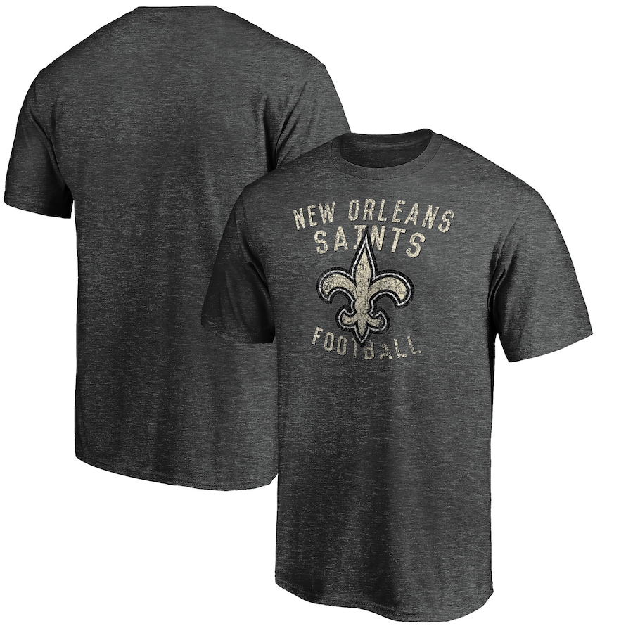 New Orleans Saints Majestic Heather Charcoal Showtime Logo T-Shirt - Man New Orleans Saints Majestic Heather Charcoal Showtime Logo T-Shirt - Man