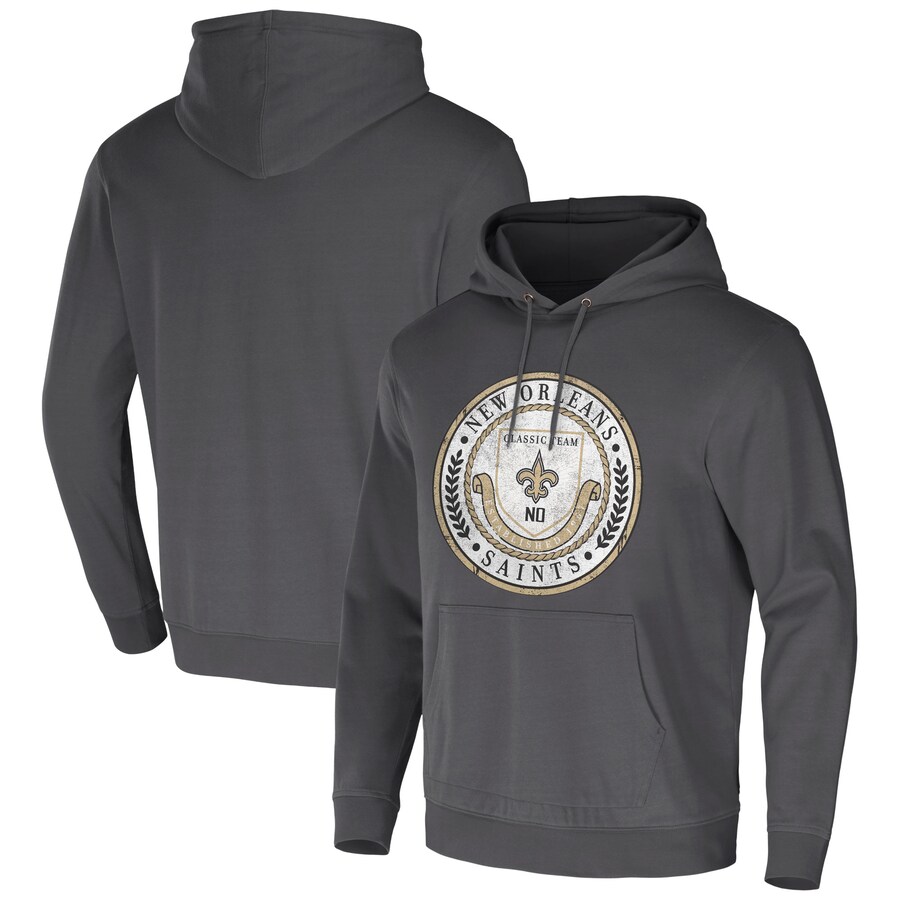 New Orleans Saints NFL x Darius Rucker Collection by USASportsStoreCharcoal Washed Pullover Hoodie - Man New Orleans Saints NFL x Darius Rucker Collection by USASportsStoreCharcoal Washed Pullover Hoodie - Man