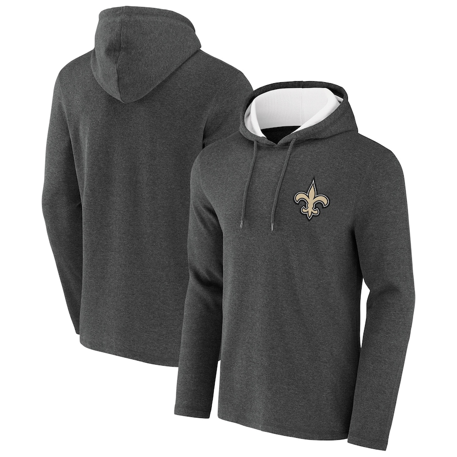 New Orleans Saints NFL x Darius Rucker Collection by USASportsStoreHeathered Charcoal Waffle Knit Pullover Hoodie - Man New Orleans Saints NFL x Darius Rucker Collection by USASportsStoreHeathered Charcoal Waffle Knit Pullover Hoodie - Man