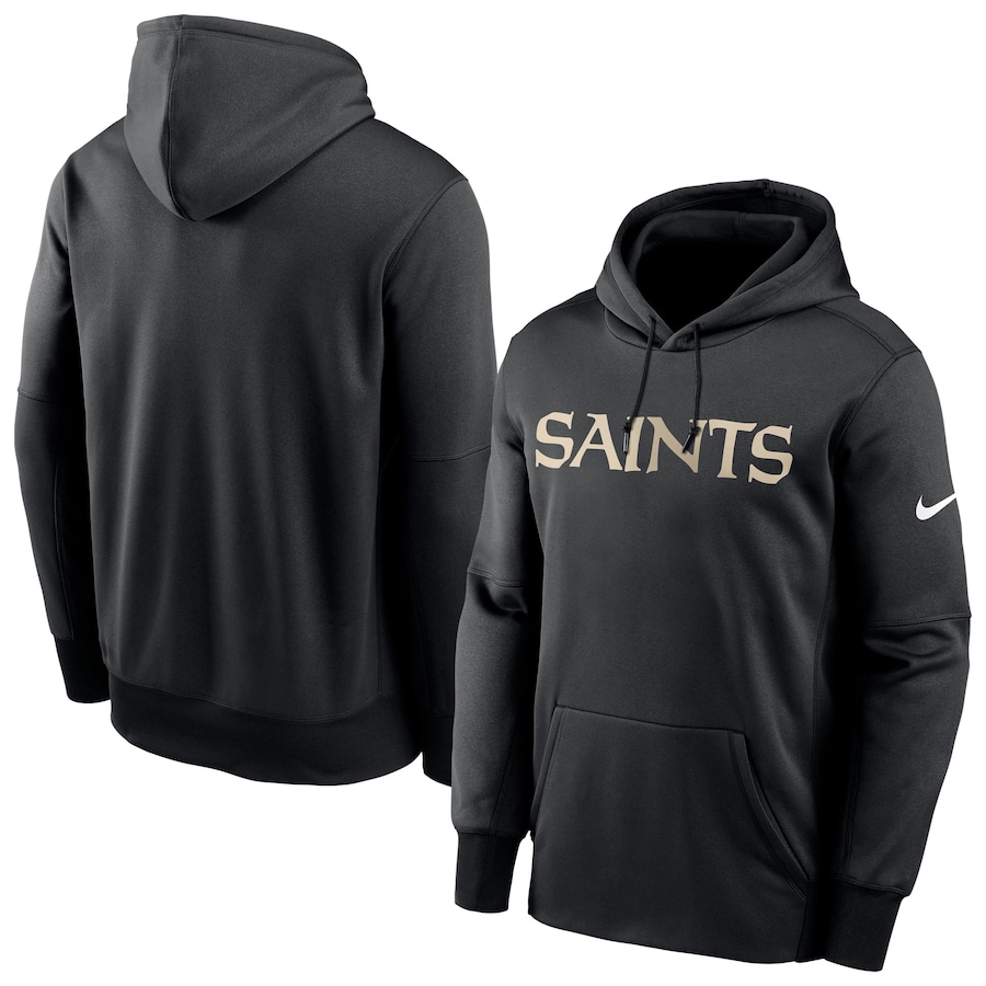 New Orleans Saints Football Black Fan Gear Wordmark Performance Pullover Hoodie - Man New Orleans Saints Football Black Fan Gear Wordmark Performance Pullover Hoodie - Man