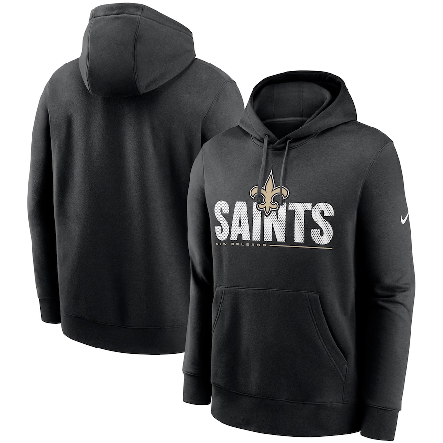 New Orleans Saints Football Black Team Impact Club Pullover Hoodie - Man New Orleans Saints Football Black Team Impact Club Pullover Hoodie - Man