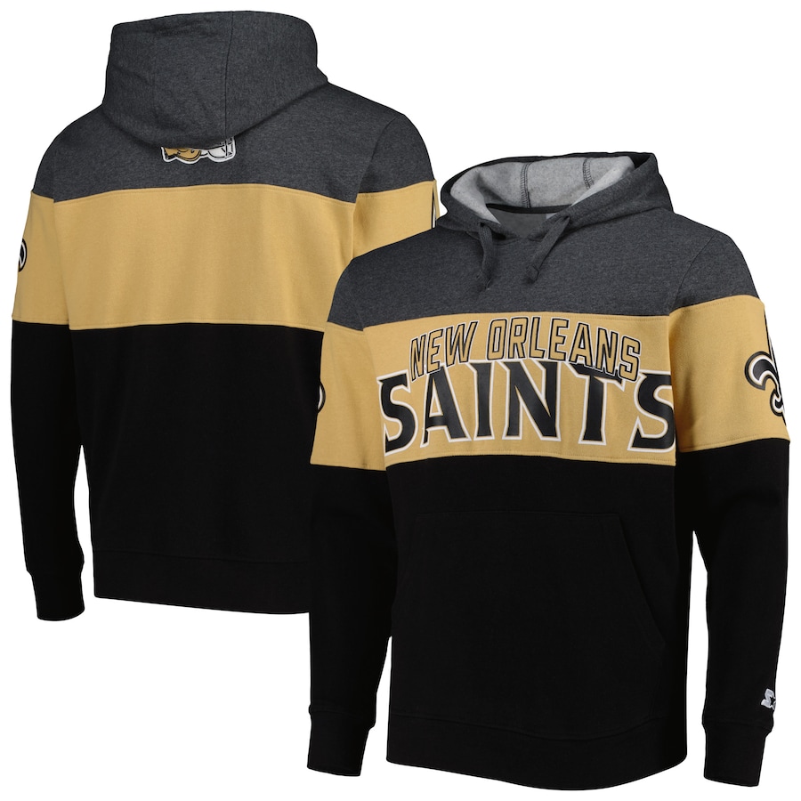 New Orleans Saints Starter Black/Heather Gray Extreme Pullover Hoodie - Man New Orleans Saints Starter Black/Heather Gray Extreme Pullover Hoodie - Man