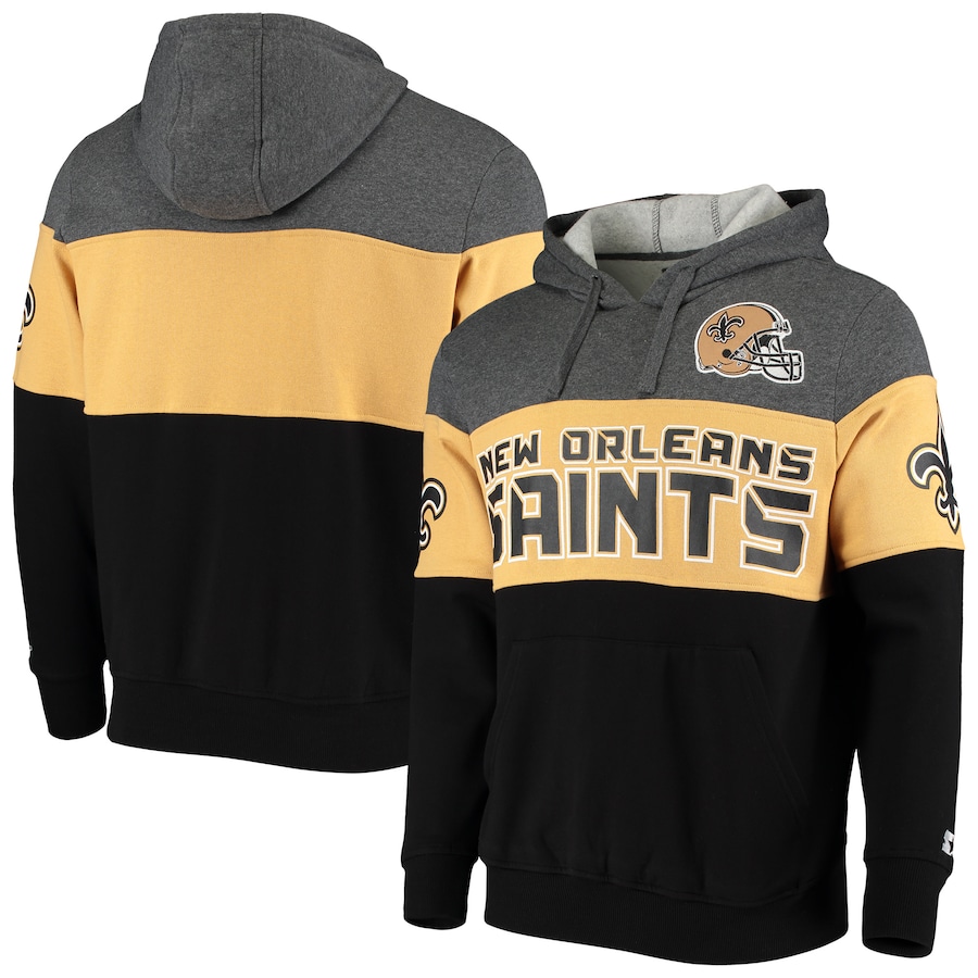 New Orleans Saints Starter Heathered Gray/Gold Extreme Fireballer Pullover Hoodie - Man New Orleans Saints Starter Heathered Gray/Gold Extreme Fireballer Pullover Hoodie - Man