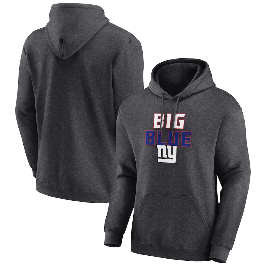 New York Giants Charcoal Victory Earned Pullover Hoodie - Man
