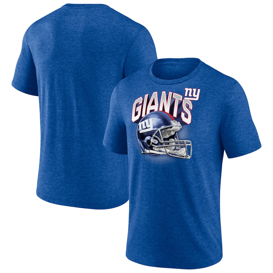 New York Giants Heathered Royal End Around Tri-Blend T-Shirt - Man