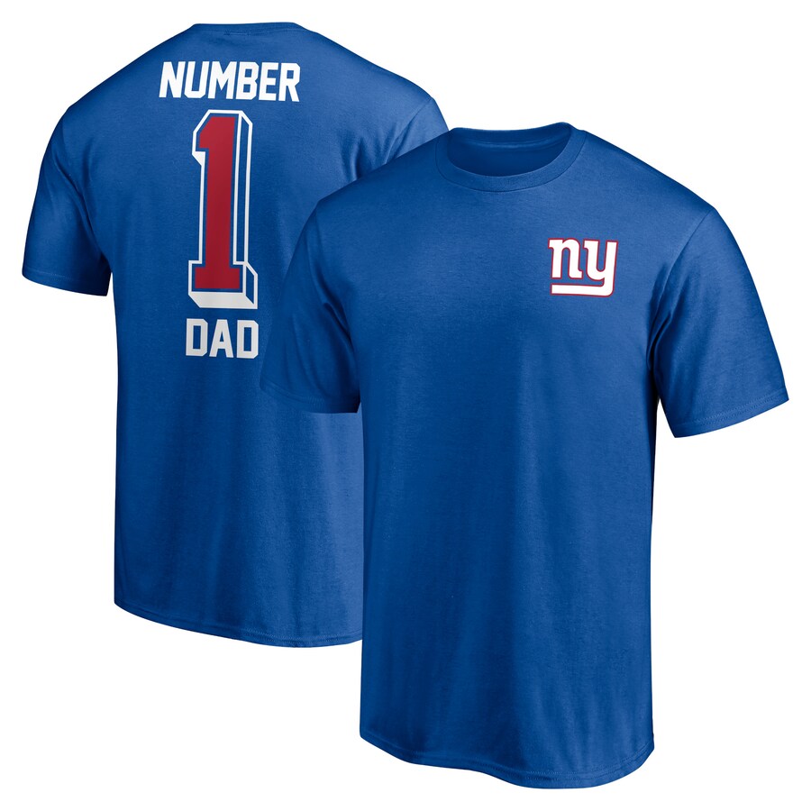 New York Giants Royal #1 Dad T-Shirt - Man