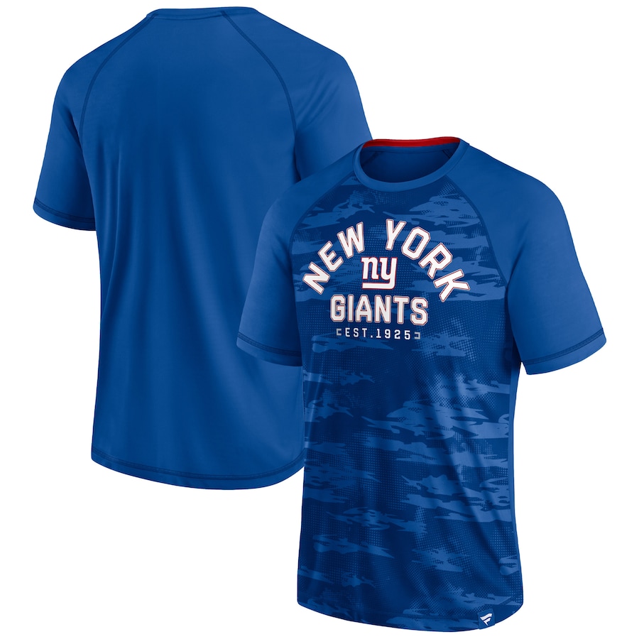 New York Giants Royal Hail Mary Raglan T-Shirt - Man New York Giants Royal Hail Mary Raglan T-Shirt - Man