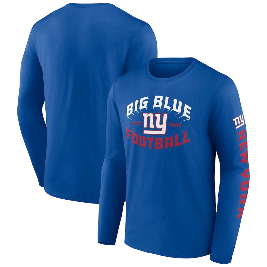 New York Giants Royal Hometown Collection Sweep Long Sleeve T-Shirt - Man New York Giants Royal Hometown Collection Sweep Long Sleeve T-Shirt - Man