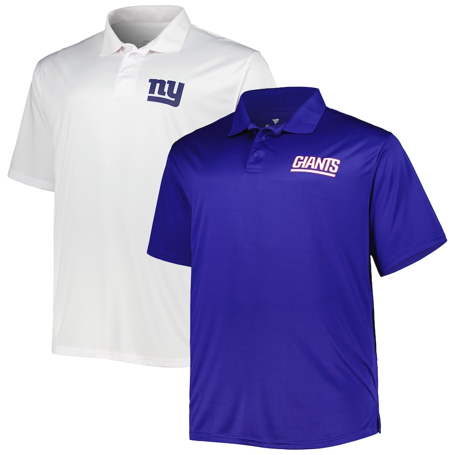 New York Giants Royal/White Solid Two-Pack Polo Set - Man