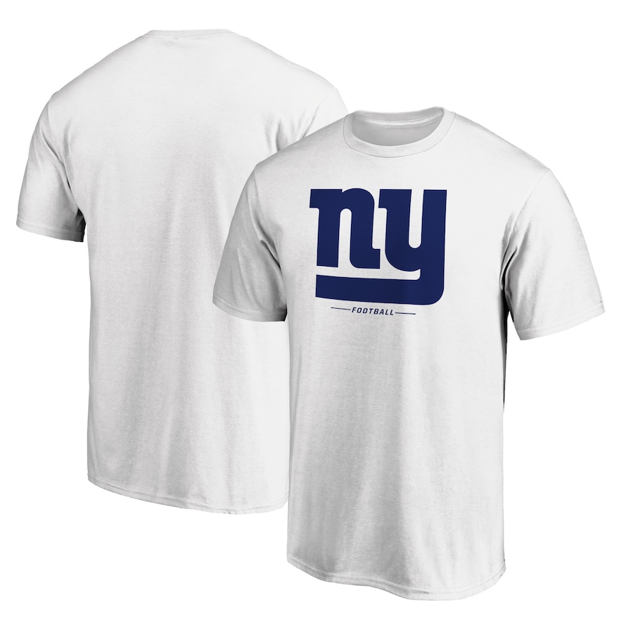 New York Giants White Logo Team Lockup T-Shirt - Man