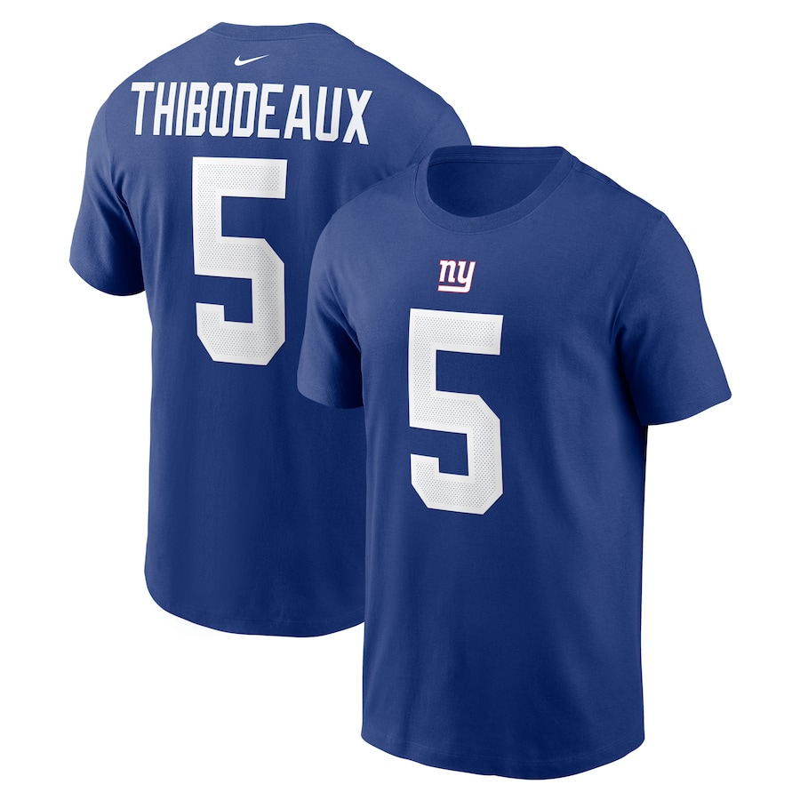 New York Giants Kayvon Thibodeaux Football Royal Player Name & Number T-Shirt - Man New York Giants Kayvon Thibodeaux Football Royal Player Name & Number T-Shirt - Man