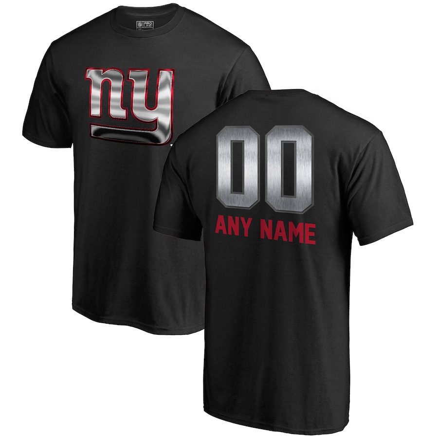 New York Giants NFL Pro Line by Black Personalized Midnight Mascot T-Shirt - Man New York Giants NFL Pro Line by Black Personalized Midnight Mascot T-Shirt - Man