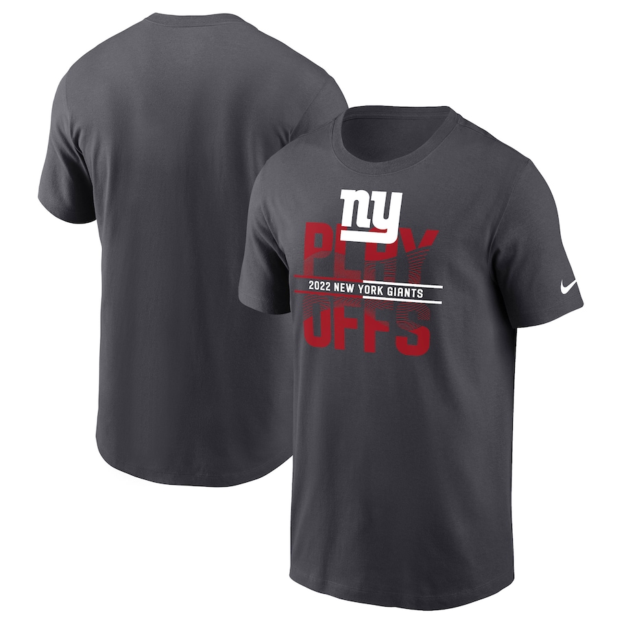 New York Giants Football Anthracite 2022 NFL Playoffs Iconic T-Shirt - Man