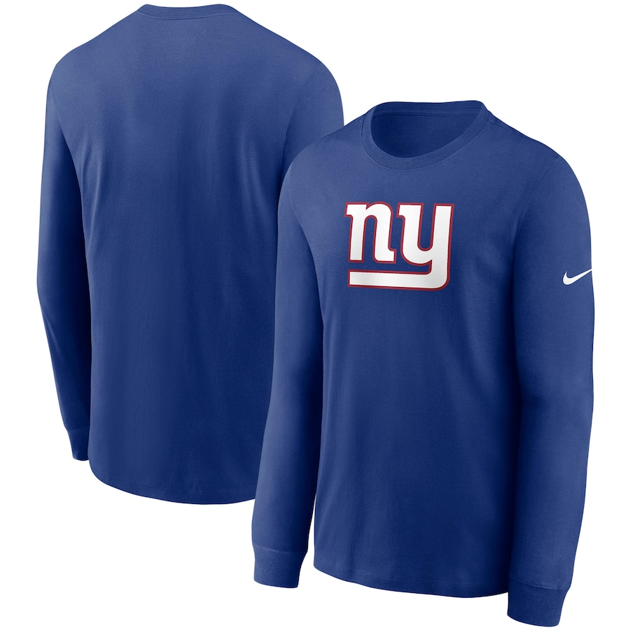 New York Giants Football Royal Primary Logo Long Sleeve T-Shirt - Man New York Giants Football Royal Primary Logo Long Sleeve T-Shirt - Man