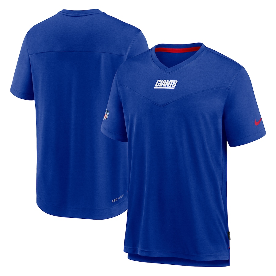New York Giants Football Royal Sideline Coaches Vintage Chevron Performance V-Neck T-Shirt - Man New York Giants Football Royal Sideline Coaches Vintage Chevron Performance V-Neck T-Shirt - Man