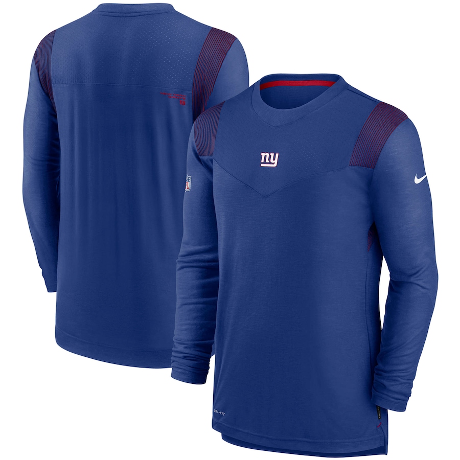 New York Giants Football Royal Sideline Player UV Performance Long Sleeve T-Shirt - Man