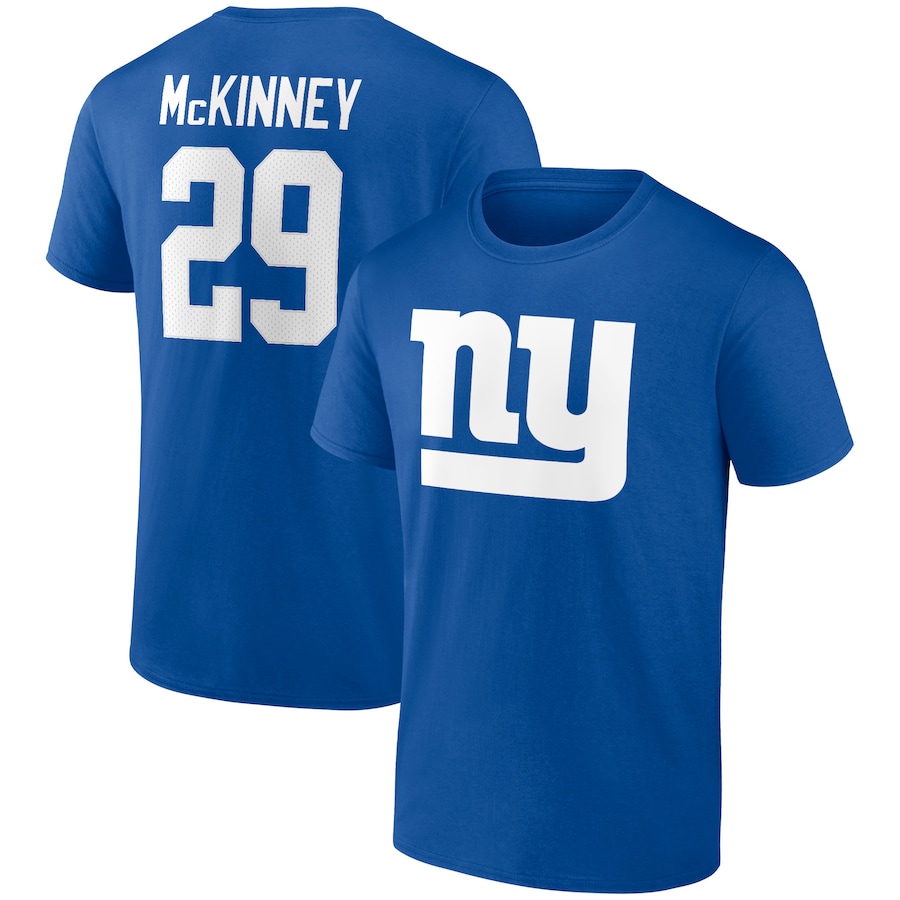 New York Giants Xavier McKinney Royal Icon Player Name & Number T-Shirt - Man