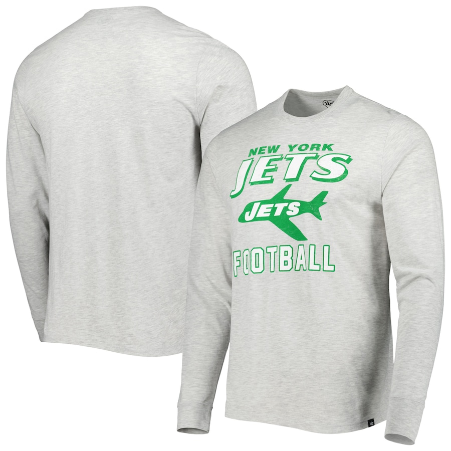 New York Jets '47 Heathered Gray Dozer Franklin Long Sleeve T-Shirt - Man