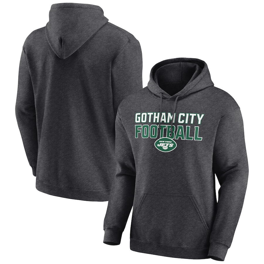 New York Jets Charcoal Victory Earned Pullover Hoodie - Man New York Jets Charcoal Victory Earned Pullover Hoodie - Man