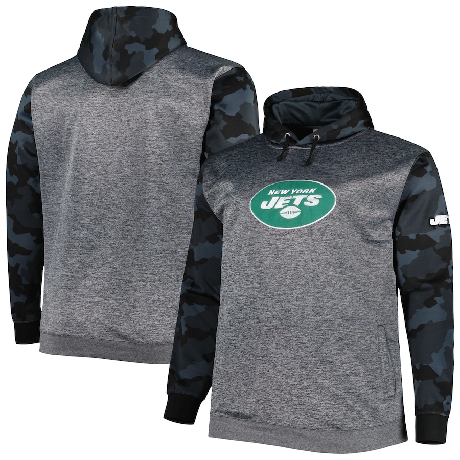 New York Jets Heather Charcoal Camo Pullover Hoodie - Man New York Jets Heather Charcoal Camo Pullover Hoodie - Man