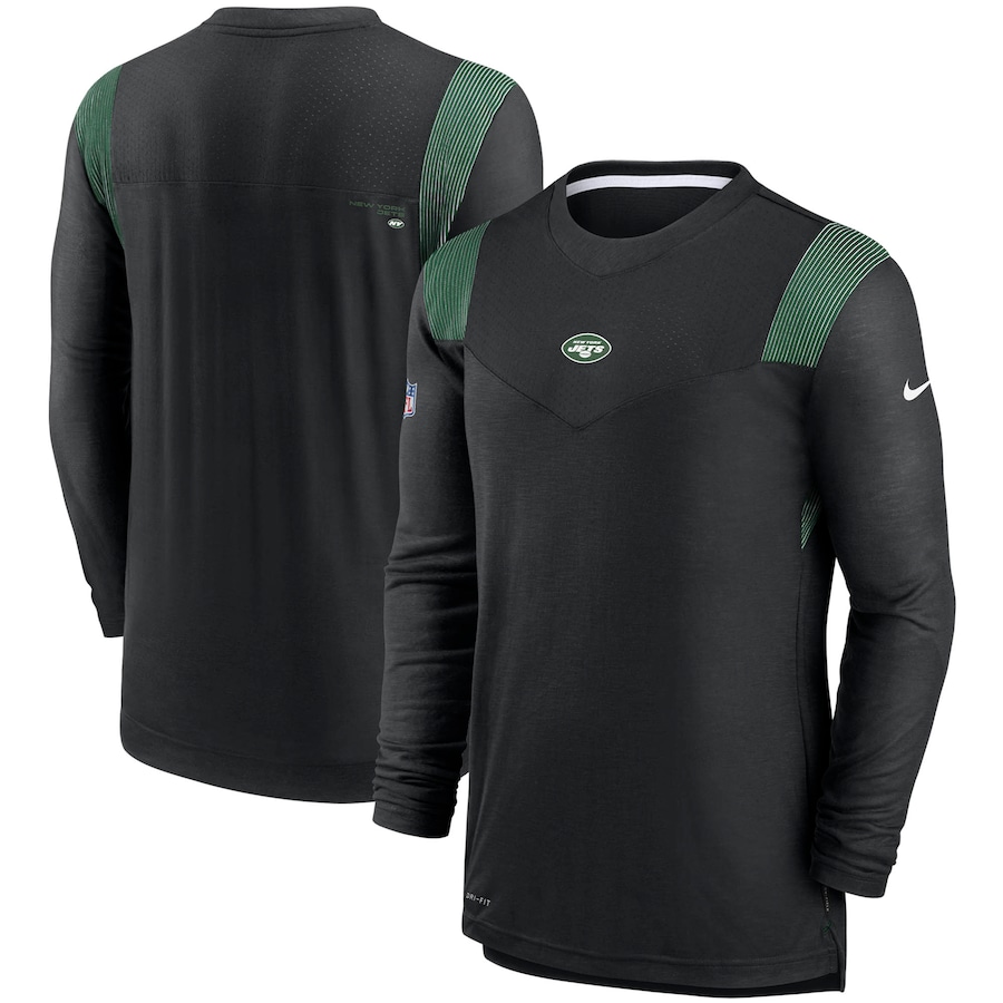 New York Jets Football Black Sideline Player UV Performance Long Sleeve T-Shirt - Man