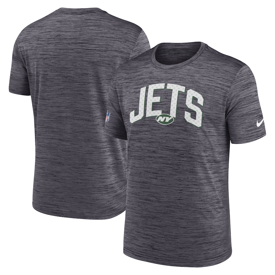 New York Jets Football Black Sideline Velocity Athletic Stack Performance T-Shirt - Man