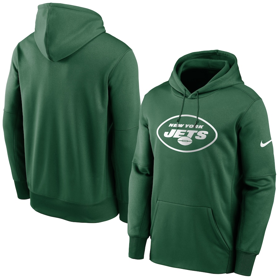 New York Jets Football Green Primary Logo Therma Performance Pullover Hoodie - Man New York Jets Football Green Primary Logo Therma Performance Pullover Hoodie - Man