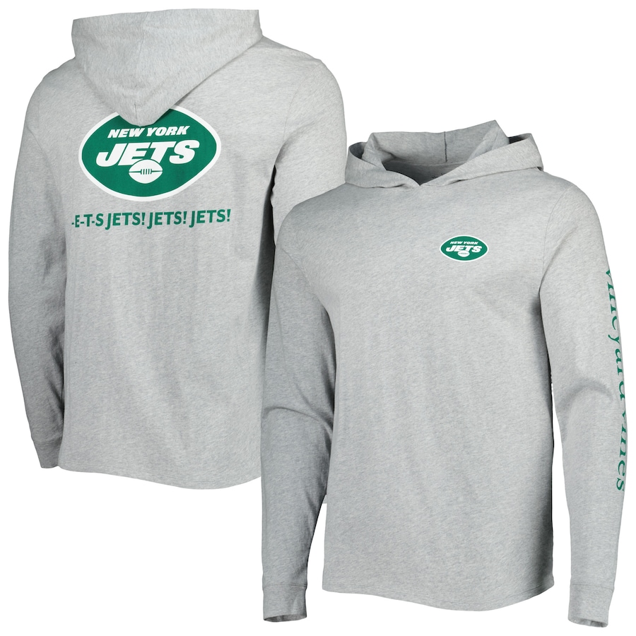 New York Jets Vineyard Vines Heathered Gray Local Long Sleeve Hoodie T-Shirt - Man New York Jets Vineyard Vines Heathered Gray Local Long Sleeve Hoodie T-Shirt - Man