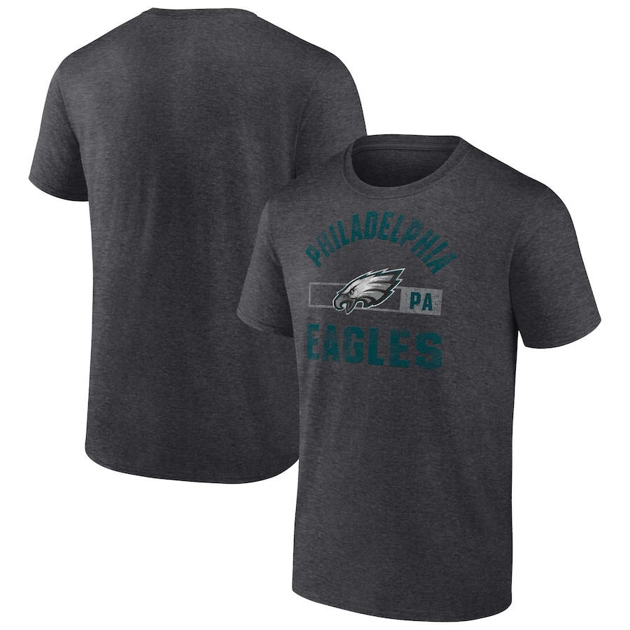 Philadelphia Eagles Charcoal Let's Go T-Shirt - Man Philadelphia Eagles Charcoal Let's Go T-Shirt - Man