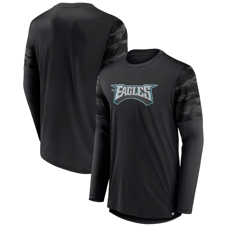 Philadelphia Eagles Black Square Off Long Sleeve T-Shirt - Man Philadelphia Eagles Black Square Off Long Sleeve T-Shirt - Man