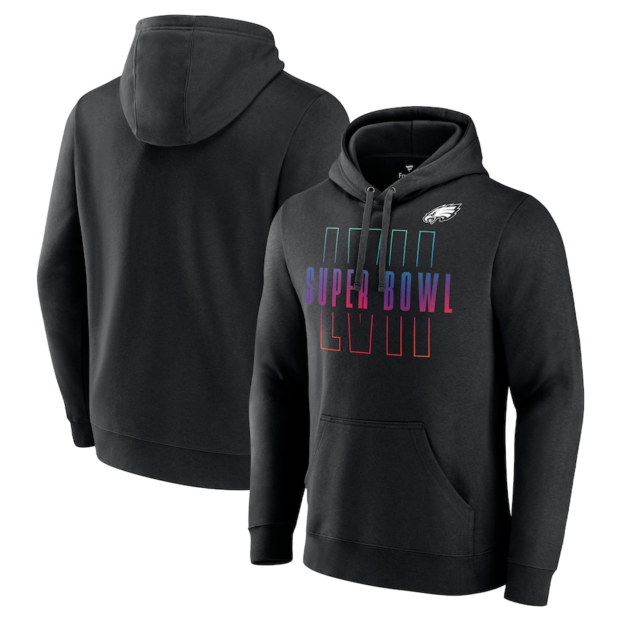 Philadelphia Eagles Black Super Bowl LVII Open Sky Pullover Hoodie - Man