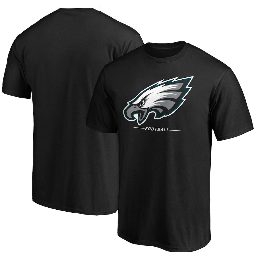 Philadelphia Eagles Black Team Lockup Logo T-Shirt - Man