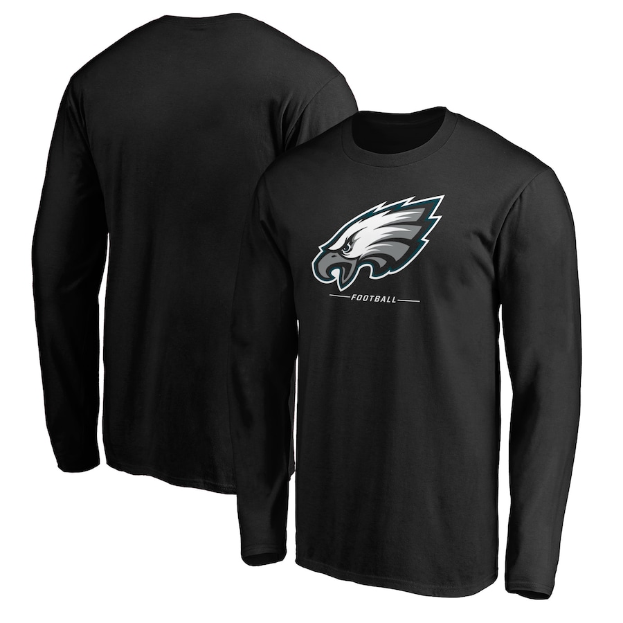 Philadelphia Eagles Black Team Lockup Long Sleeve T-Shirt - Man