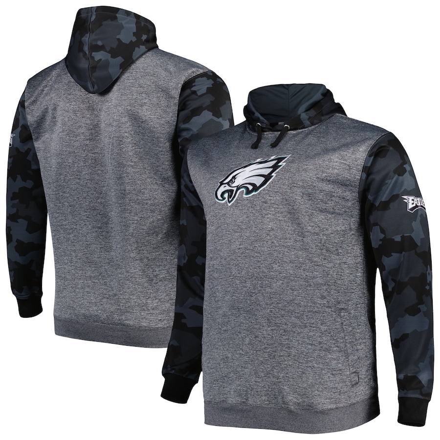 Philadelphia Eagles Heather Charcoal Camo Pullover Hoodie - Man