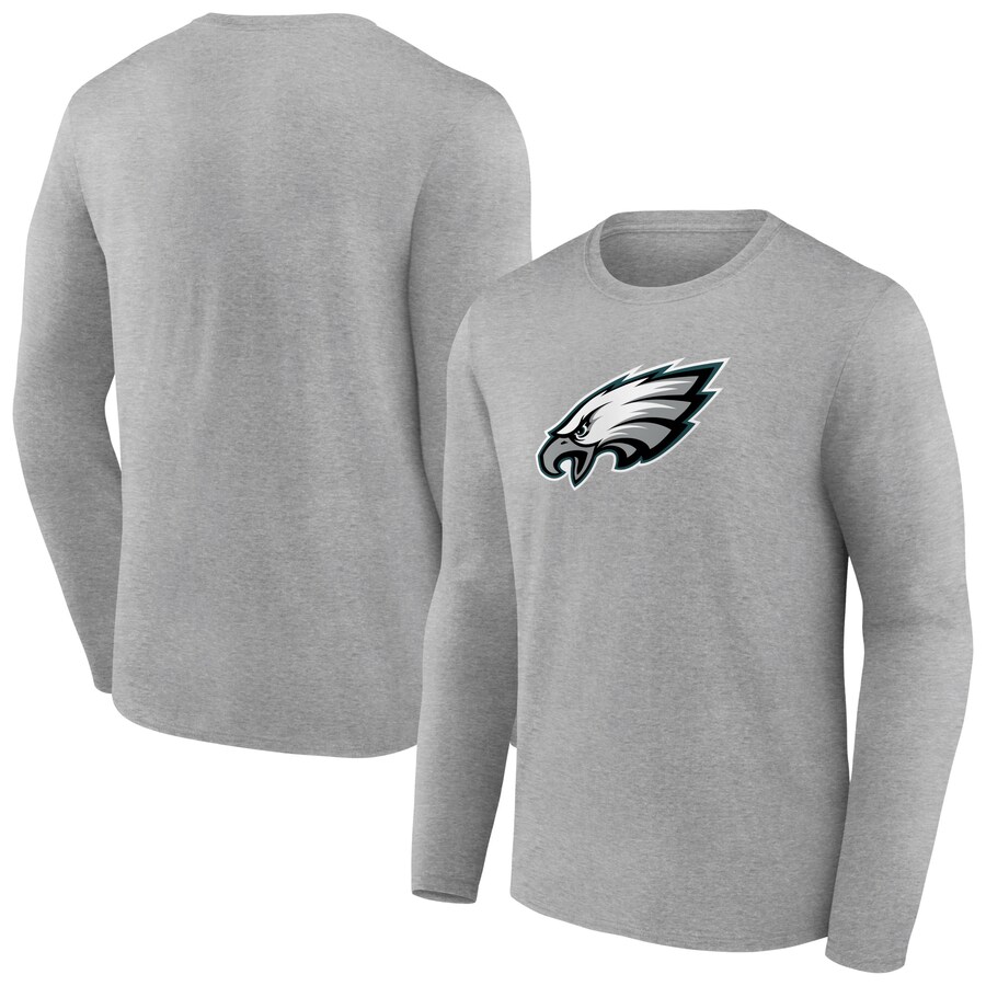 Philadelphia Eagles Heather Gray Primary Team Logo Long Sleeve T-Shirt - Man