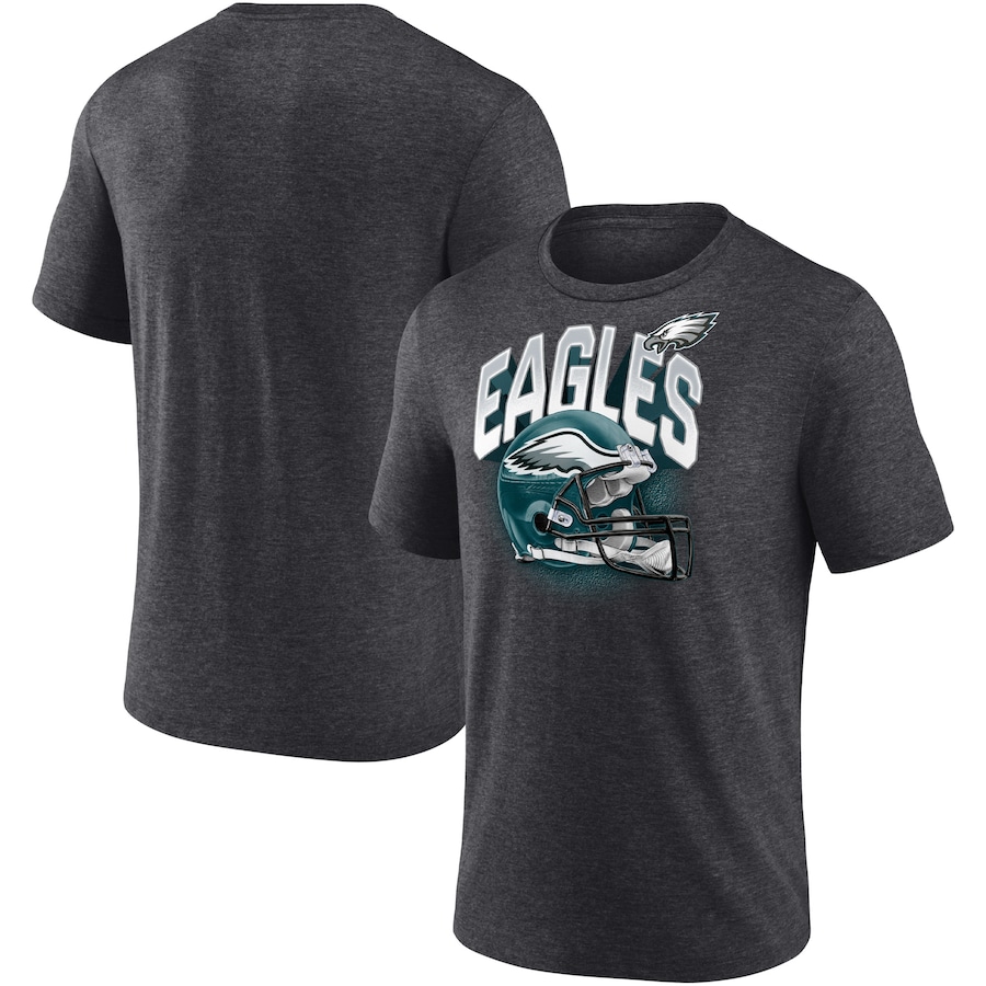 Philadelphia Eagles Heathered Charcoal End Around Tri-Blend T-Shirt - Man