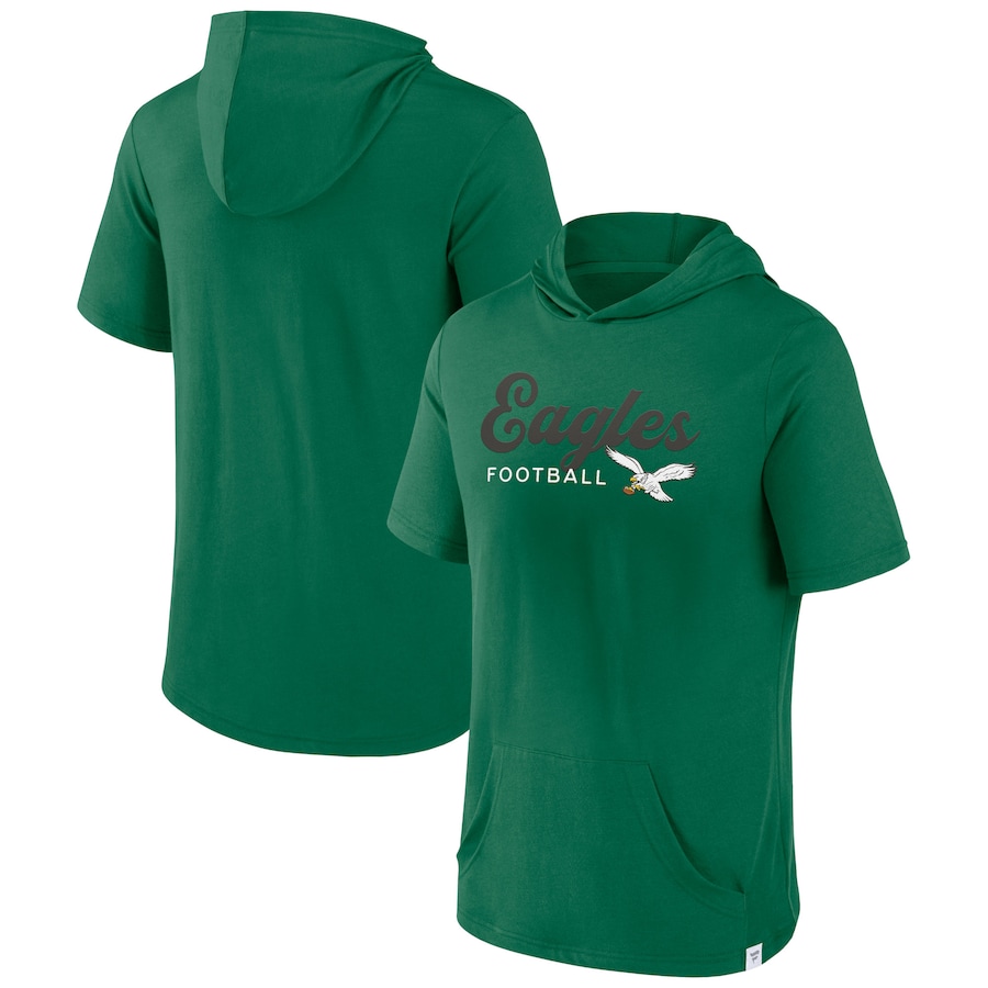 Philadelphia Eagles Kelly Green Offensive Strategy Short Sleeve Pullover Hoodie - Man