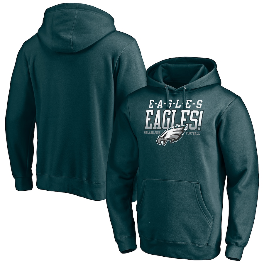 Philadelphia Eagles Midnight Green Hometown Collection E-A-G-L-E-S Fitted Pullover Hoodie - Man