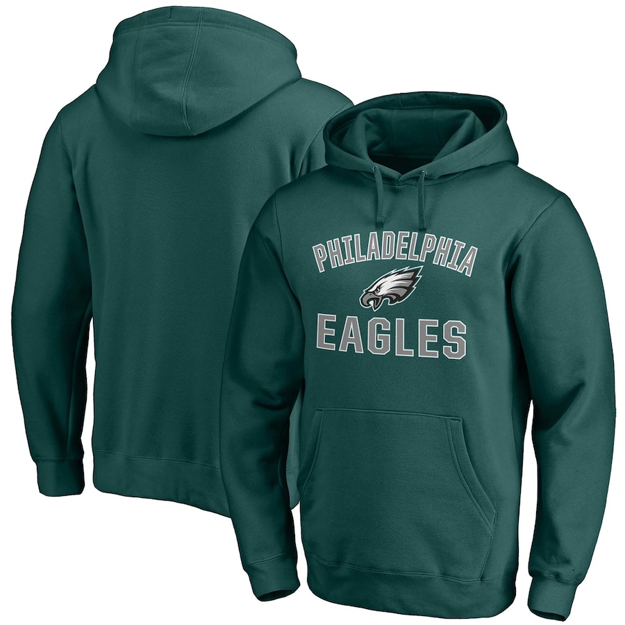 Philadelphia Eagles Midnight Green Victory Arch Team Fitted Pullover Hoodie - Man Philadelphia Eagles Midnight Green Victory Arch Team Fitted Pullover Hoodie - Man