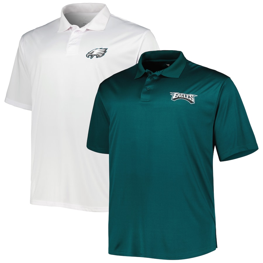 Philadelphia Eagles Midnight Green/White Solid Two-Pack Polo Set - Man Philadelphia Eagles Midnight Green/White Solid Two-Pack Polo Set - Man