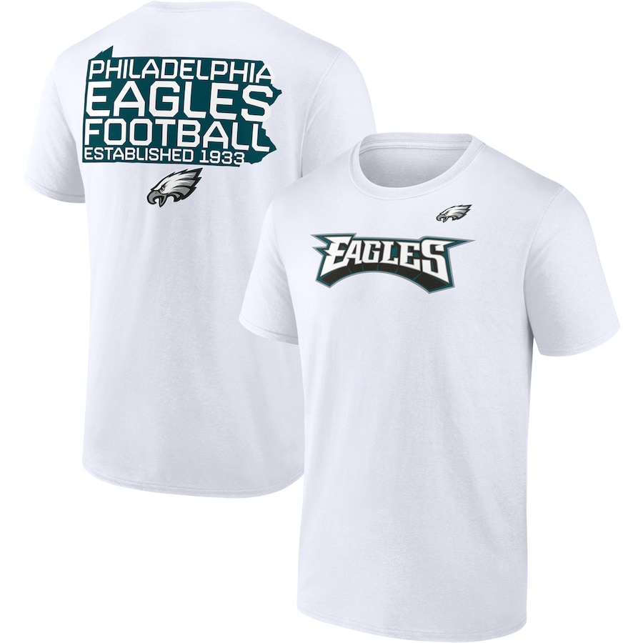 Philadelphia Eagles White Hot Shot State T-Shirt - Man